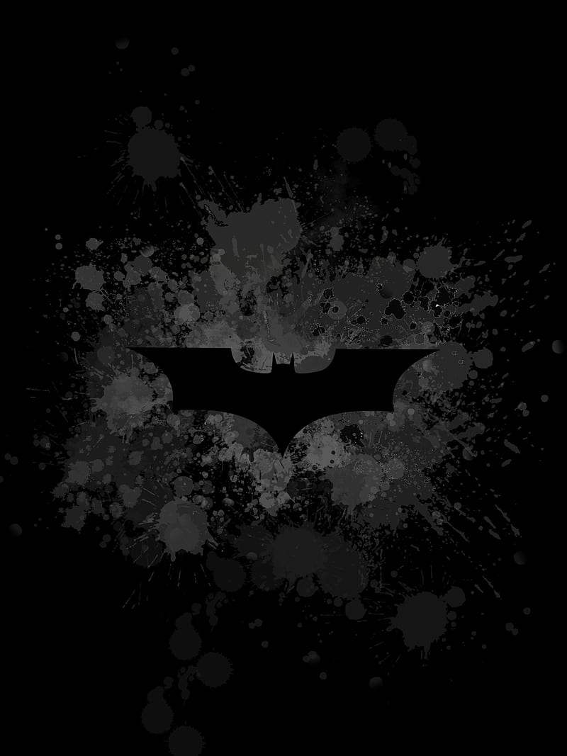 Batman dark Amoled, acuarela, black, comic, dc, gris, gris, HD phone wallpaper