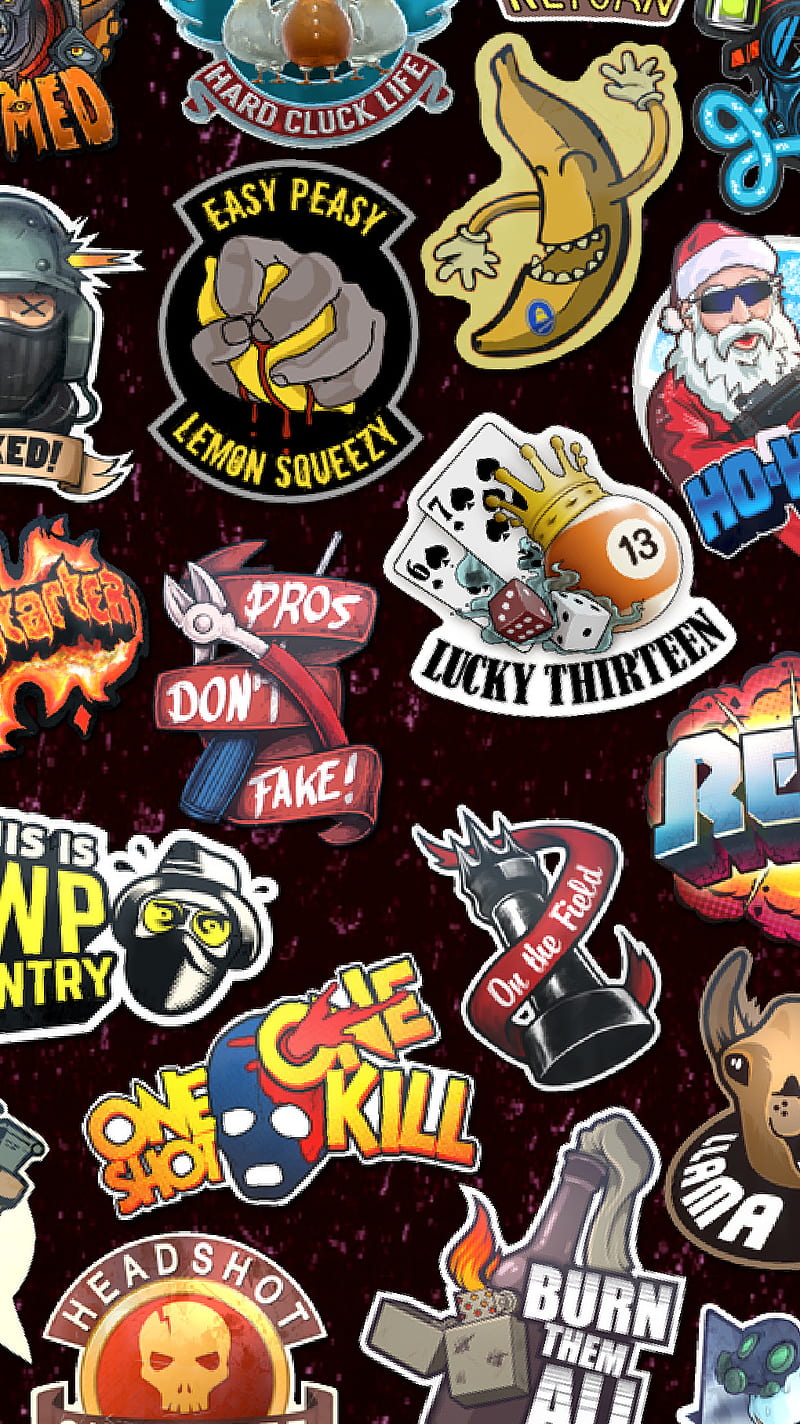 CS:GO sticker wallpaper 1366x768  Sticker bomb wallpaper, Go wallpaper,  Sticker bomb