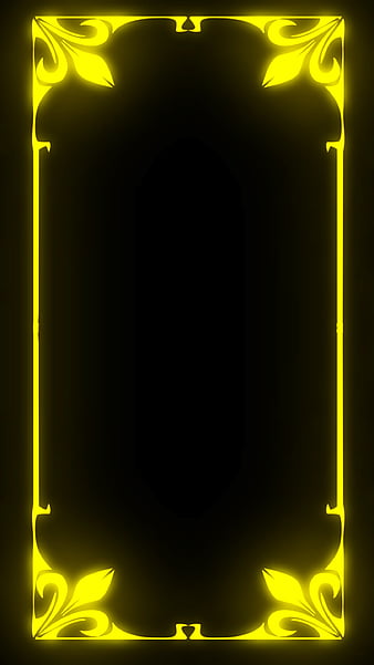 Yellow ornate frame, amoled, border, edge, gloss, laser, light