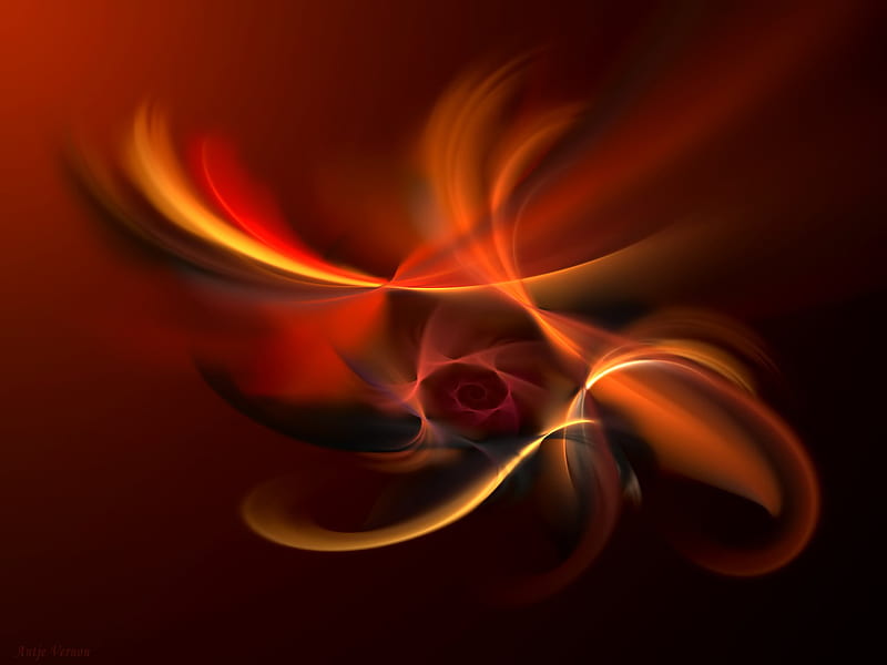 Flaming affair, awesome, red, orange, dark, HD wallpaper