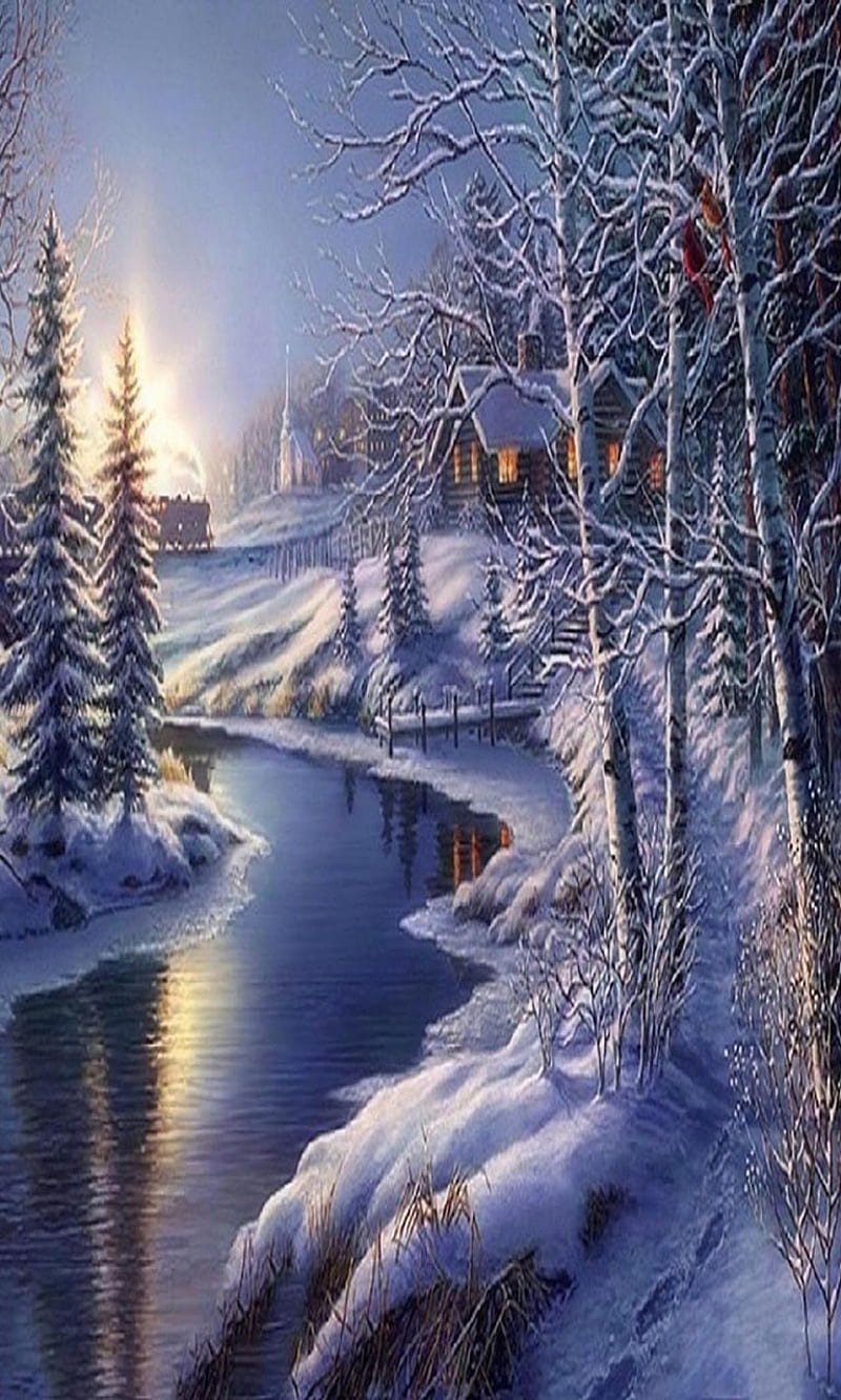 peaceful winter wallpaper