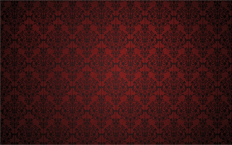 floral pattern, red background, floral red texture, seamless floral pattern, HD wallpaper