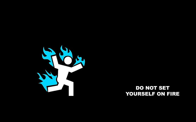Dont Set Yourself On Fire!!!, stick man, black, dont, yourself, set, fire, on, emo, stick, random, funny, HD wallpaper