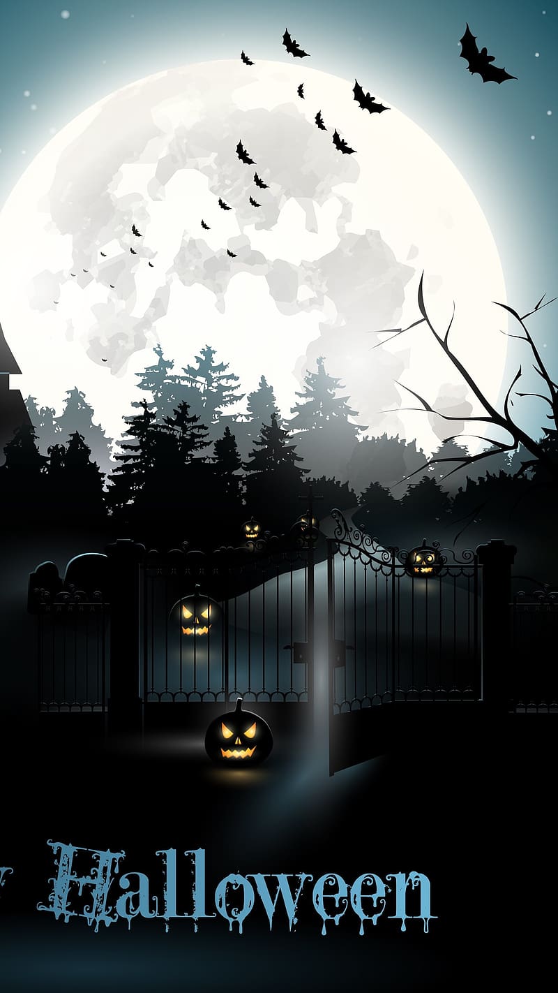 Best Horror, Halloween, dangerous, moon background, HD phone wallpaper
