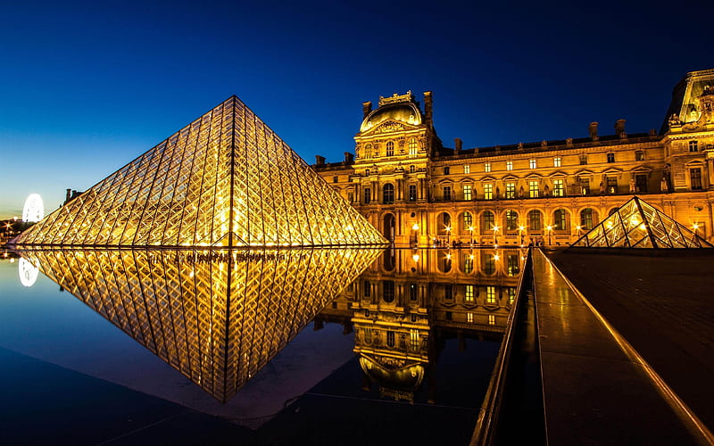 Louvre Pyramid-graphy, HD wallpaper
