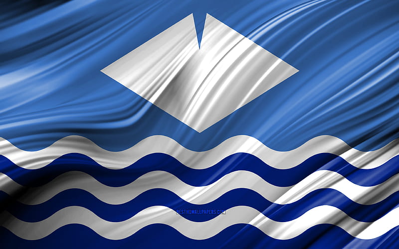 Isle of Wight flag, english counties, 3D waves, Flag of Isle of Wight, Counties of England, Isle of Wight County, administrative districts, Europe, England, Isle of Wight, HD wallpaper
