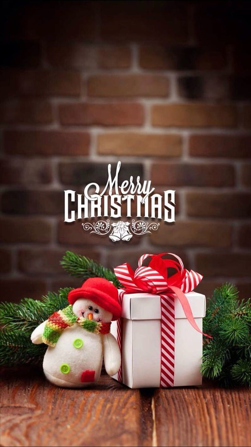 Merry Christmas, brick, brick wall, christmas, gift, gifts ...