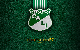 Deportivo Cali, Colombian football club, green metal texture, metal ...
