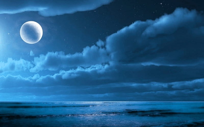 1920x1080px, 1080P free download | AZURE MOON, AZURE, CLOUDS, MOON ...