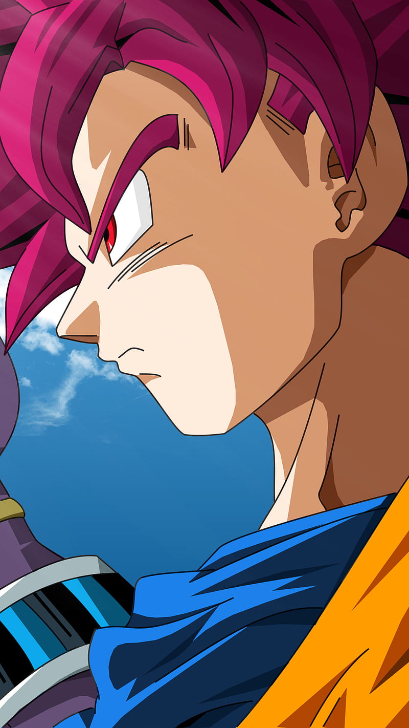 Goku ssj god, anime, dragon ball super, HD phone wallpaper