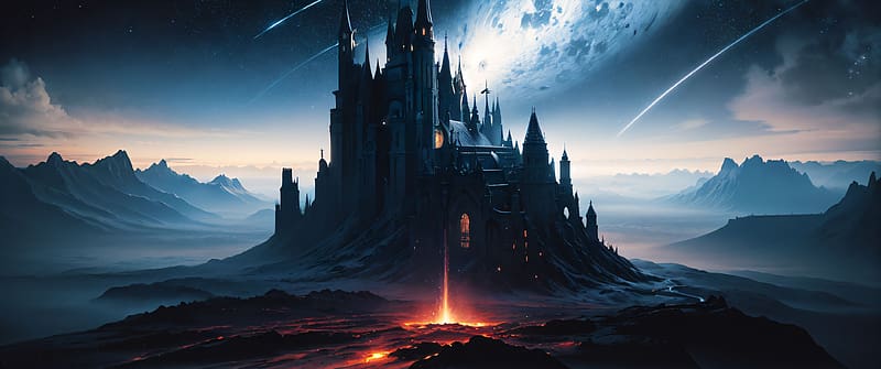 Fantasy Castle, castles, fantasy, 3d, lava, castle, HD wallpaper | Peakpx