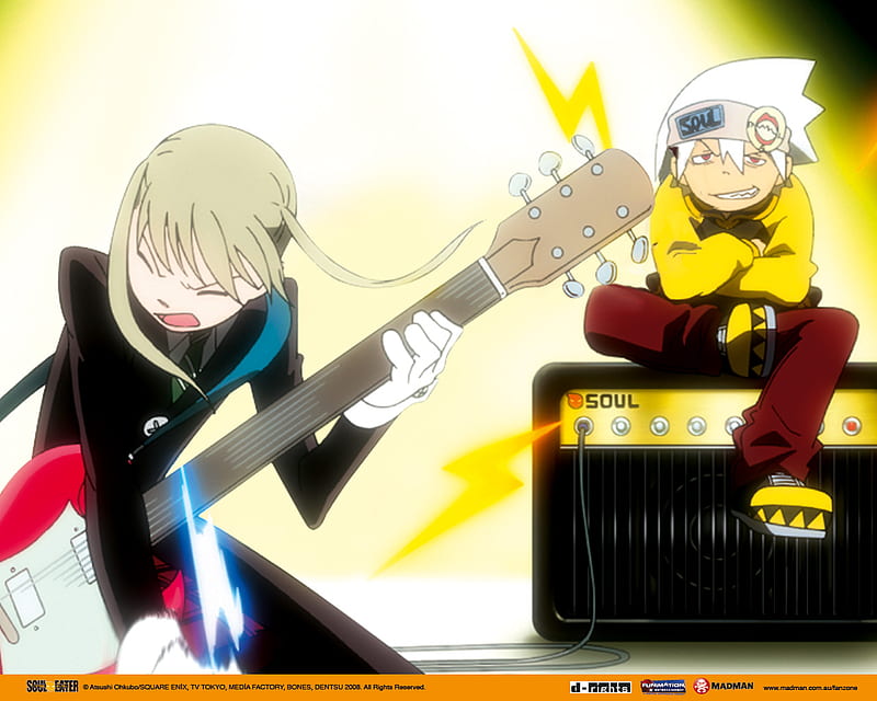 soul eater, maka band, soul guitar, maka and soul, HD wallpaper