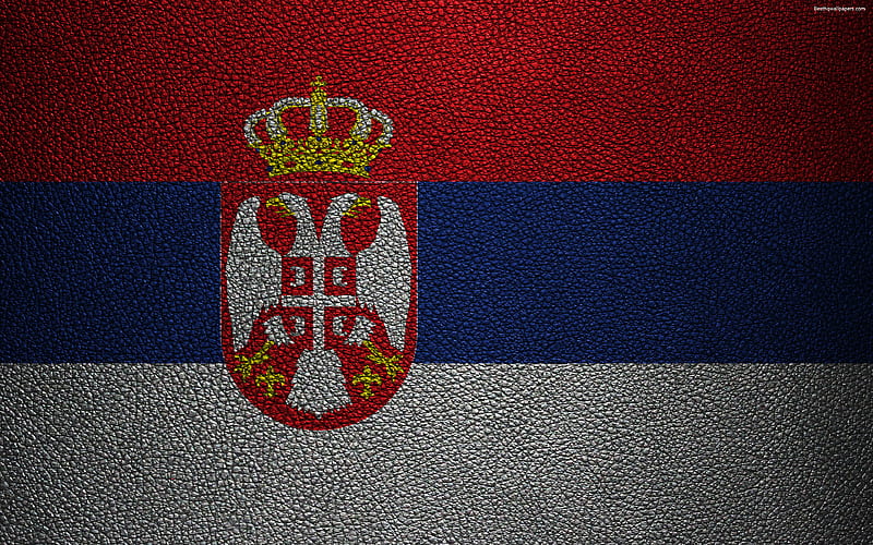 Flag of Serbia leather texture, Serbian flag, Europe, flags of Europe, Serbia, HD wallpaper