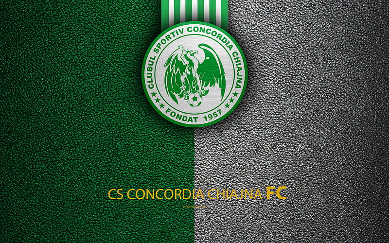 CS Concordia Chiajna, logo, leather texture Romanian football club, Liga I, First League, Kjazhna, Romania, football, HD wallpaper