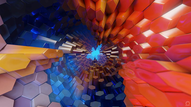 Colorful Hexagon Geometric Shapes Abstraction Abstract, HD wallpaper