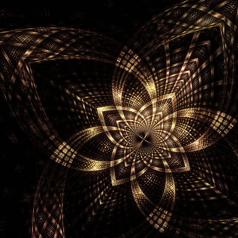 fractal, lines, scattering, dark, glow, HD phone wallpaper
