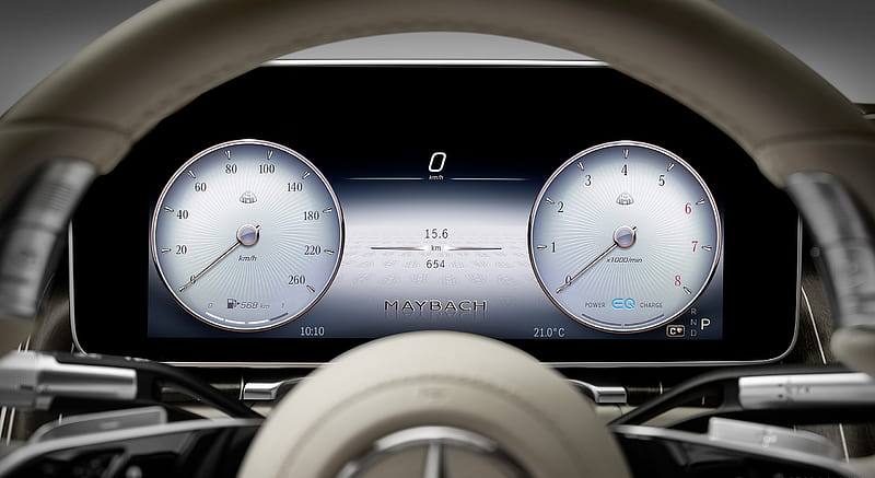 2021 Mercedes-Maybach S-Class (Leather Nappa macchiato beige / bronze brown pearl) - Digital Instrument Cluster , car, HD wallpaper