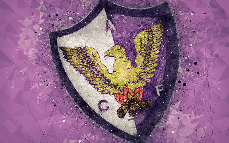 Centro Atletico Fenix logo, geometric art, Uruguayan football club, purple background, Uruguayan Primera Division, CA Fenix, Montevideo, Uruguay, football, creative art, HD wallpaper