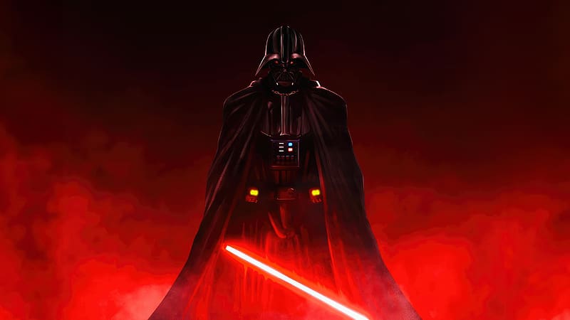 Darth Vader Minimal In Fiery Red, darth-vader, star-wars, movies, minimalism, minimalist, artist, artwork, digital-art, HD wallpaper