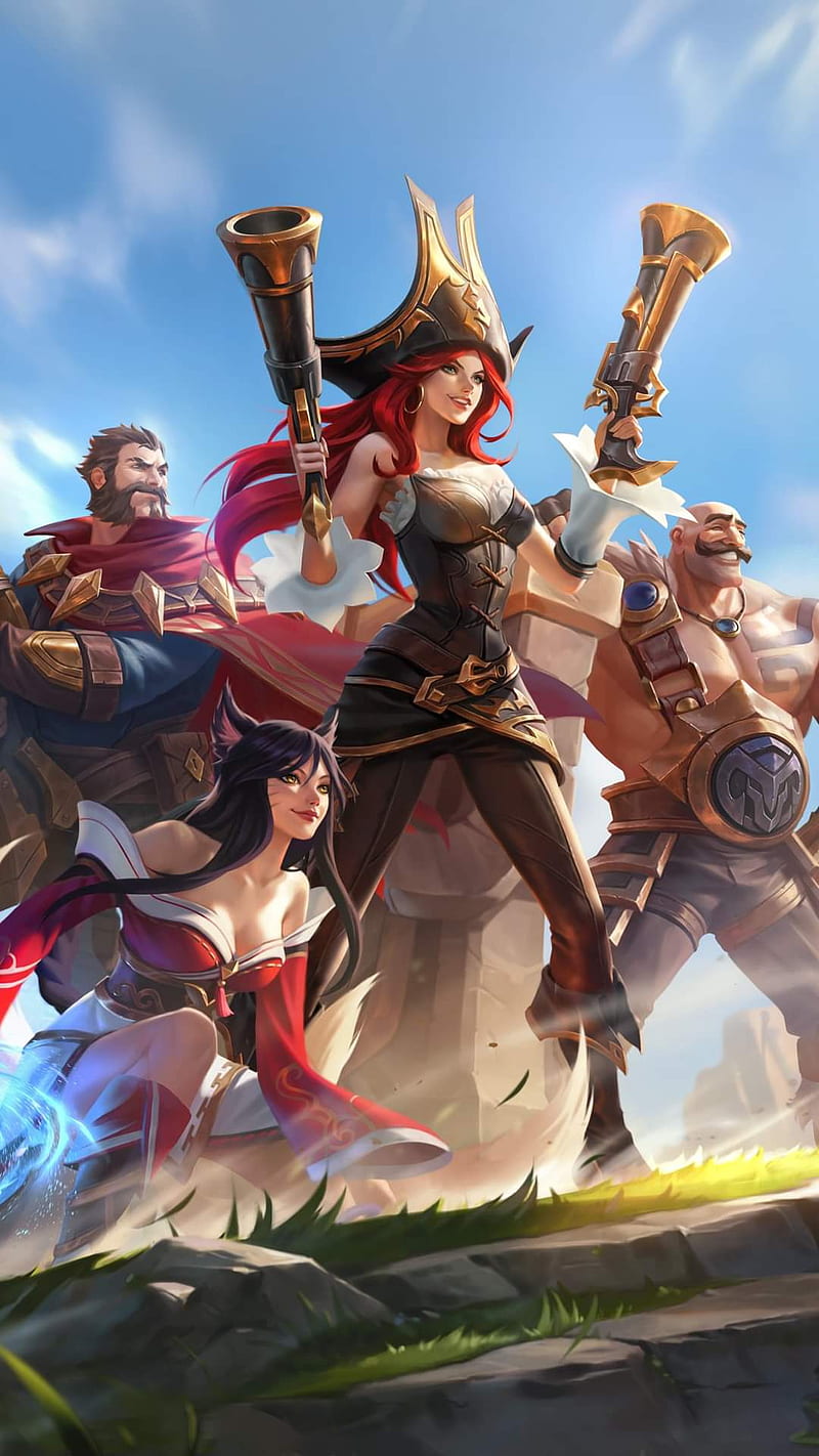 Download wallpaper Katarina, Zed, Braum, Garen, Ezreal, Legends of  Runeterra, section games in resolution 480x800