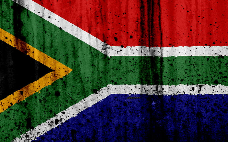 South African flag grunge, flag of South Africa, Africa, South Africa, national symbols, South Africa national flag, HD wallpaper