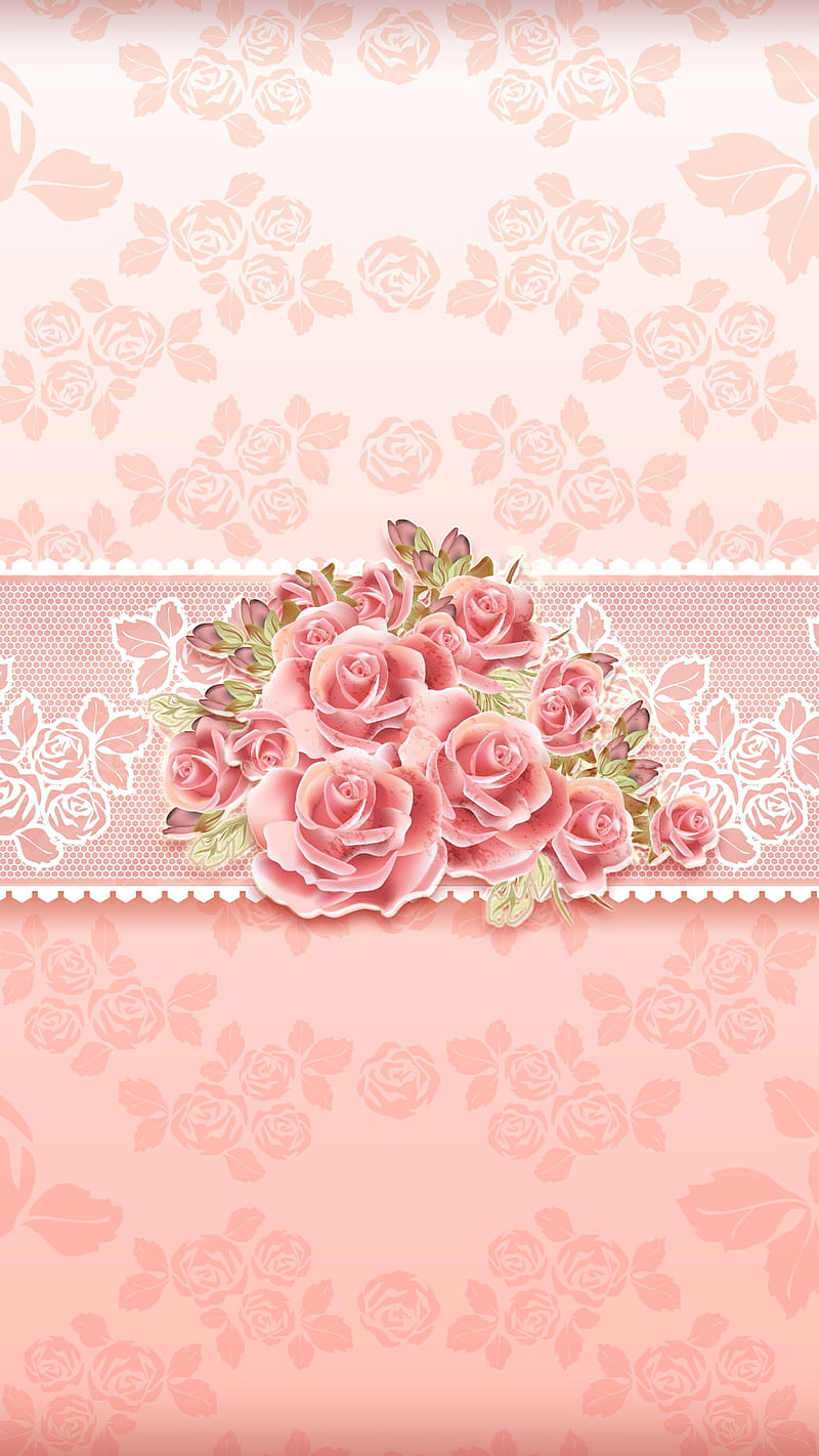 Peachy Rose Garden, bonito, floral, flower, girly, peach, pretty, roses, HD phone wallpaper