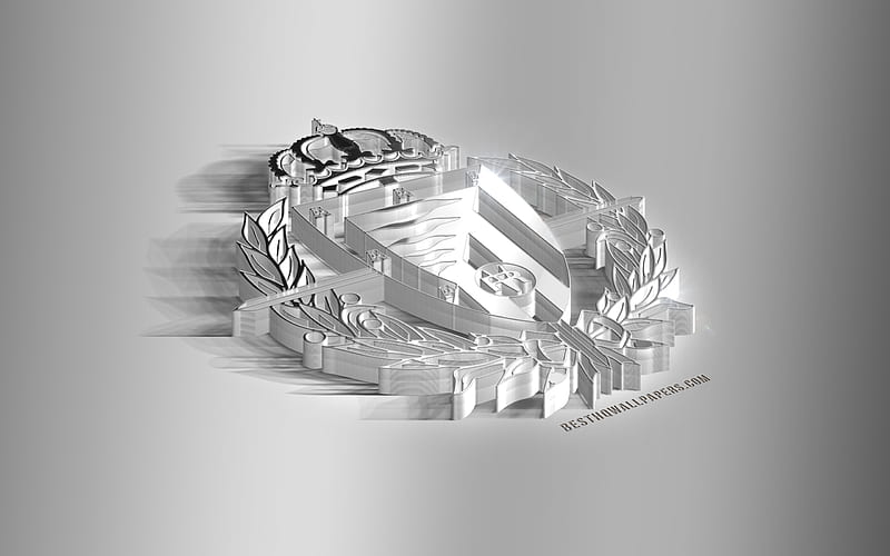 Real Valladolid, 3D steel logo, Spanish football club, 3D emblem, Valladolid, Spain, metal emblem, La Liga, football, creative 3d art, HD wallpaper