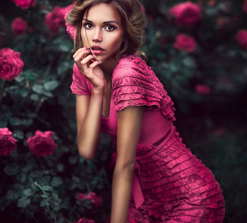 Pink Beauty, beauty, model, lady, pink, HD wallpaper | Peakpx