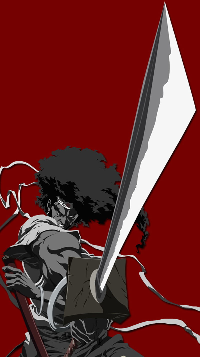 Afro Samurai, anime, samuel jackson, sword, HD phone wallpaper