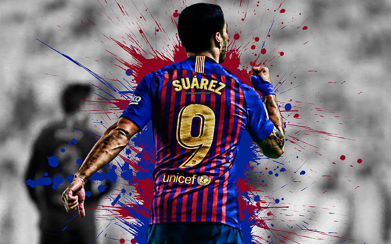Luis Suarez, Barcelona, Uruguayan footballer, striker, goal, joy, La Liga, Spain, Catalonia, football, Luis Alberto Suarez Diaz, HD wallpaper