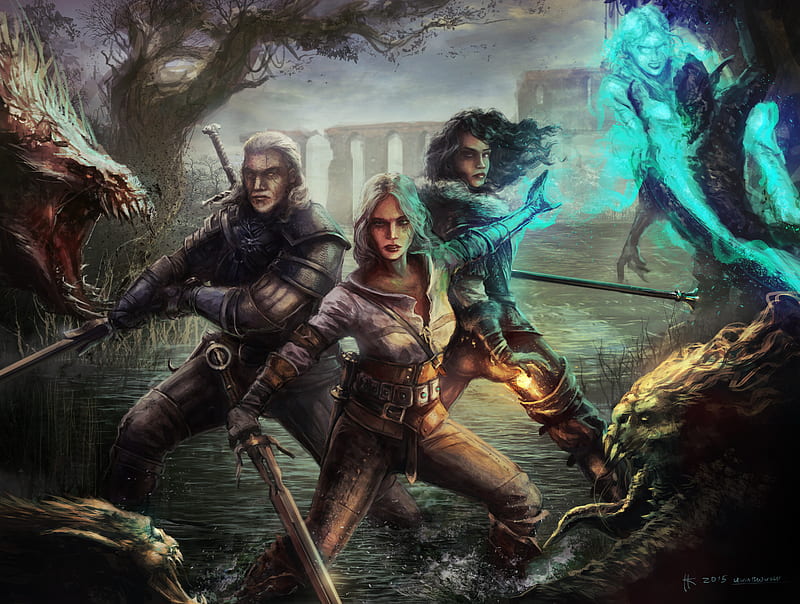 Witcher 3 Wild Hunt Geralt Yen And Ciri, the-witcher-3, games, ps-games, xbox-games, pc-games, artwork, HD wallpaper