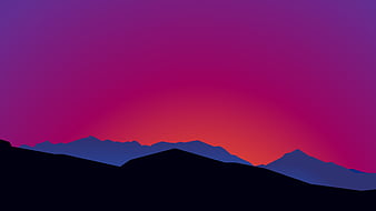 1366x768 Minimal Sunset Landscape 4k Laptop HD ,HD 4k Wallpapers,Images, Backgrounds,Photos and Pictures