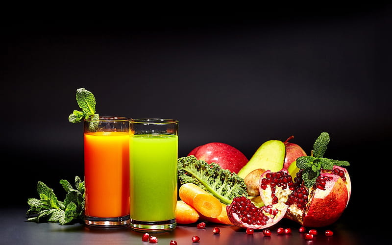 Fruit juice, apple, carrots, vegetables, green, HD wallpaper | Peakpx