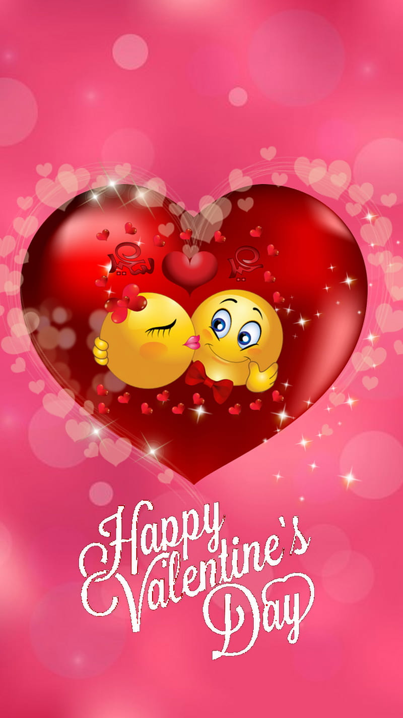 720x1280px, emoticon, heart, kiss, love, valentines day, HD phone wallpaper