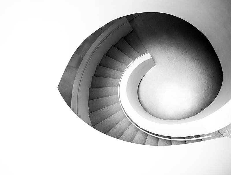 spiral staircase, HD wallpaper