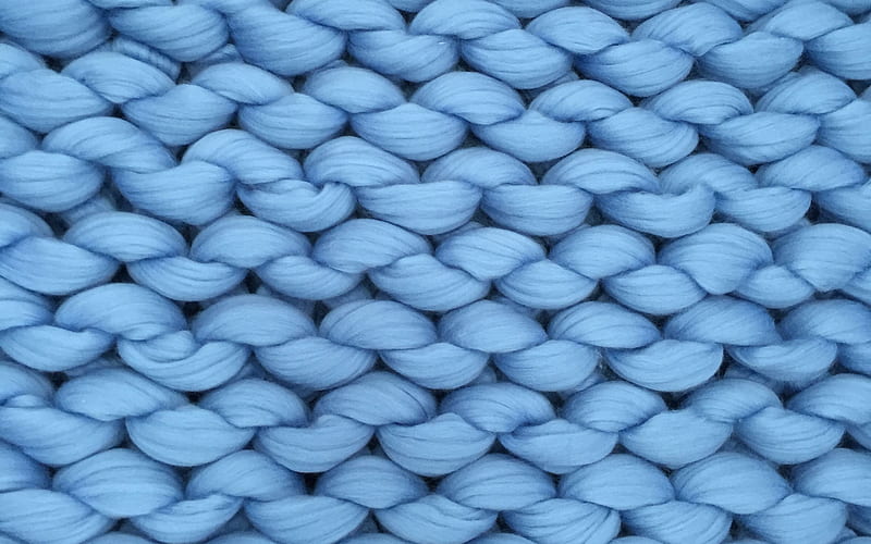 blue rope texture, blue knitted texture, blue knitted background, rope texture, blue thread texture, HD wallpaper