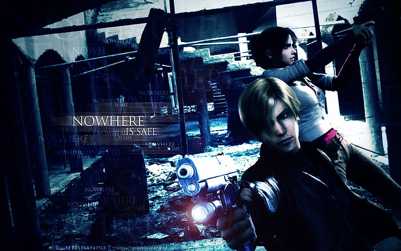 NOWHERE IS SAFE action, video game, character, hair, fantasy, degeneration, anime, leon scott kennedy, weapon, leon kennedy, claire redfield, leon s kennedy, hair style, resident evil, adventure, hero, leon, HD wallpaper