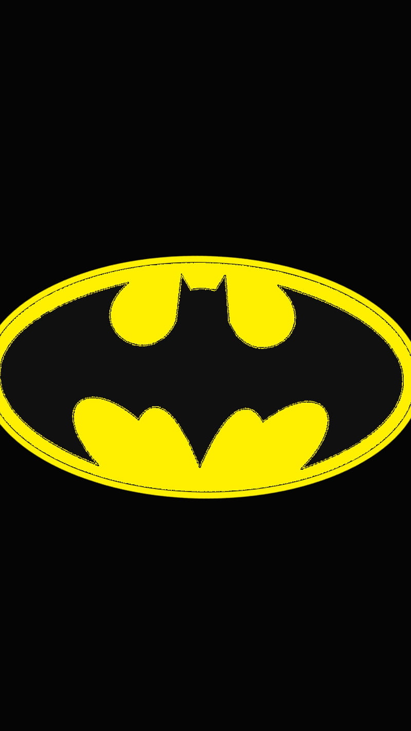 Super hero, black, logo, yellow, batman, HD phone wallpaper