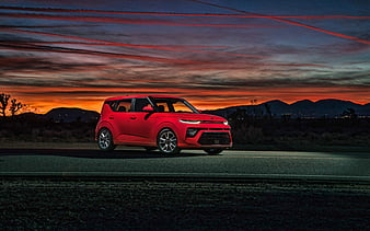 Kia Soul GT-Line, 2019, new red Soul, front view, exterior, korean cars, Kia, HD wallpaper