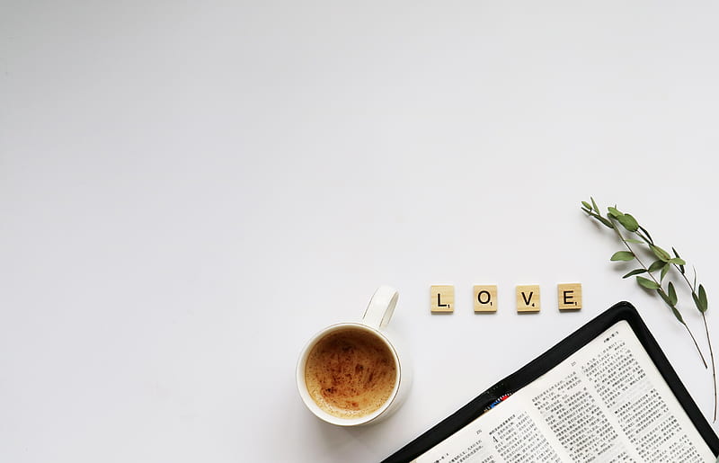 words, love, cup, white, HD wallpaper