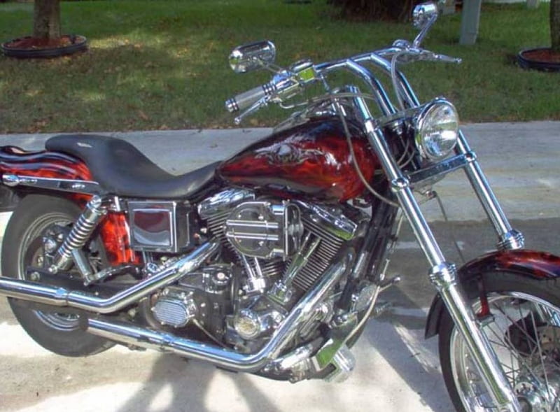 Harley Davidson Dyna, bike, chopper, hsrley, motorcycle, HD wallpaper