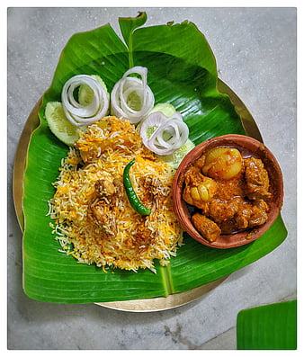 Indian food: chicken dum biryani close-up in a dish. horizontal | Stock  image | Colourbox