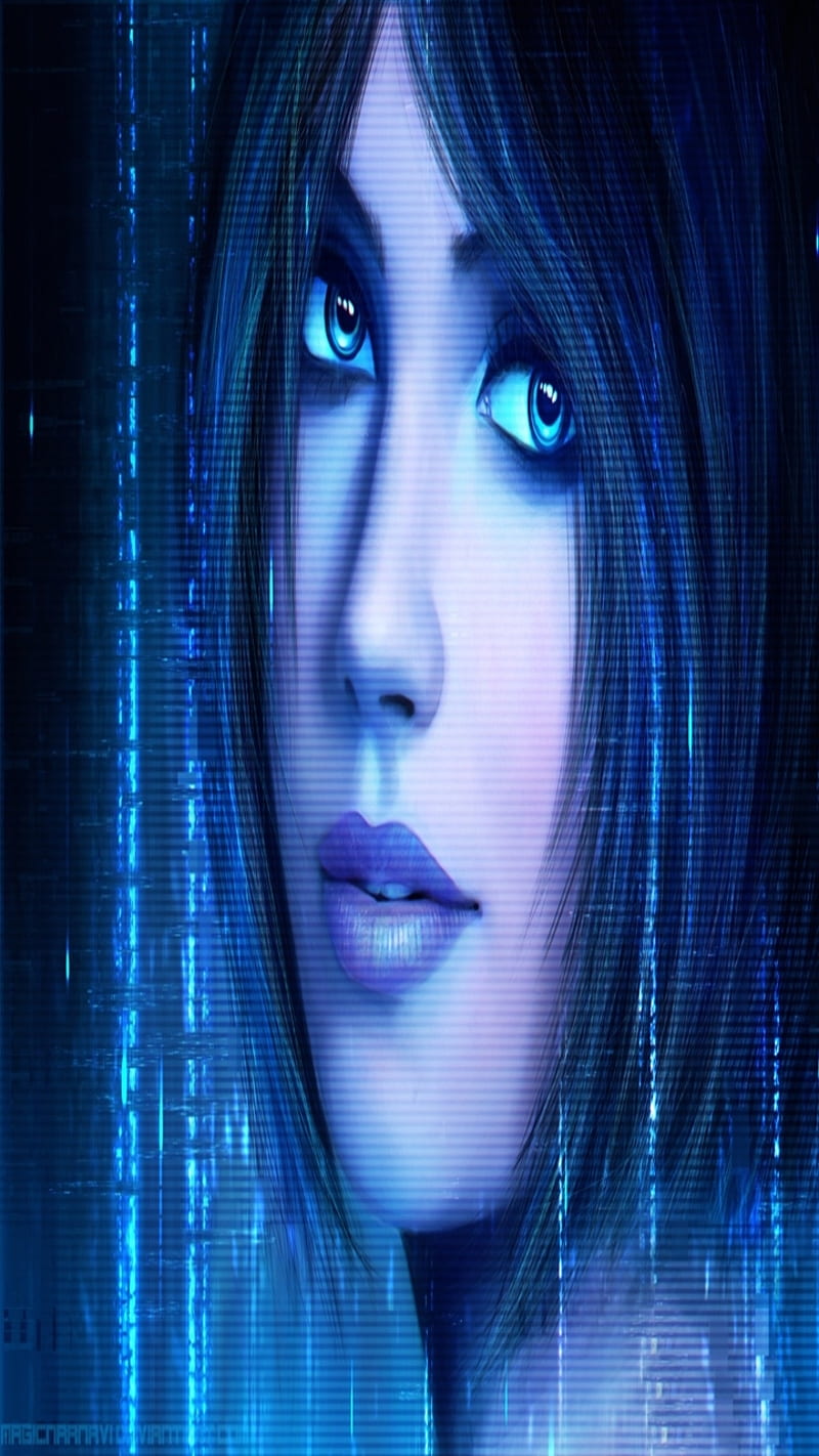 Blue girl, background, beauty, dark, light, other, HD phone wallpaper ...