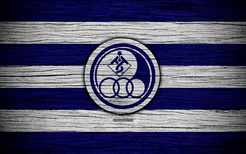 Esteghlal Khuzestan FC, logo, Persian Gulf Pro League, soccer, Iranian football club, Iran, Esteghlal Khuzestan, football, wooden texture, FC Esteghlal Khuzestan, HD wallpaper