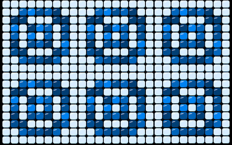 Blue mosaic texture, background with Blue dots, creative Blue texture, mosaic Blue background, HD wallpaper