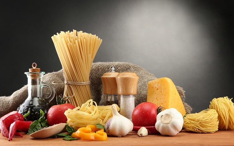 Italian Style, tomato, delicioud, food, pepper, salt, garlic, vegetables, pasta, HD wallpaper