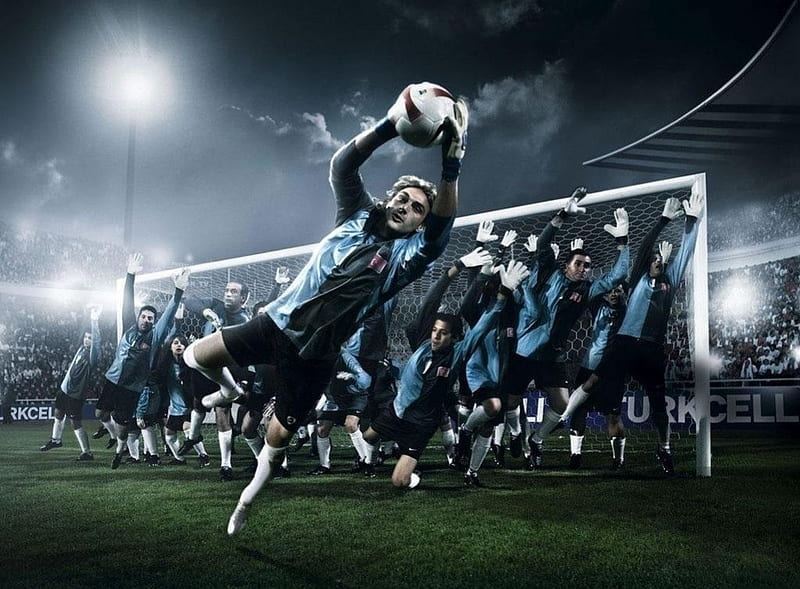 GOALKEEPER SAVES!, soccer, grass, goalkeeper, players, funny, esports, HD wallpaper