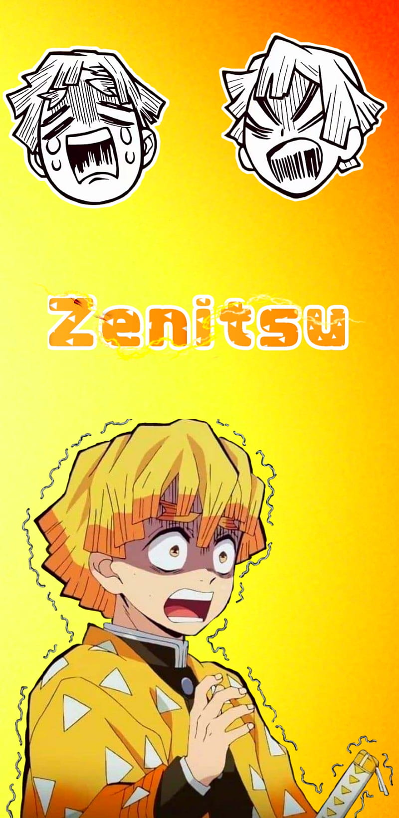 Zenitsu, anime, demon slayer, dreams, good, invader, luck, strange, sweet, yellow, HD phone wallpaper