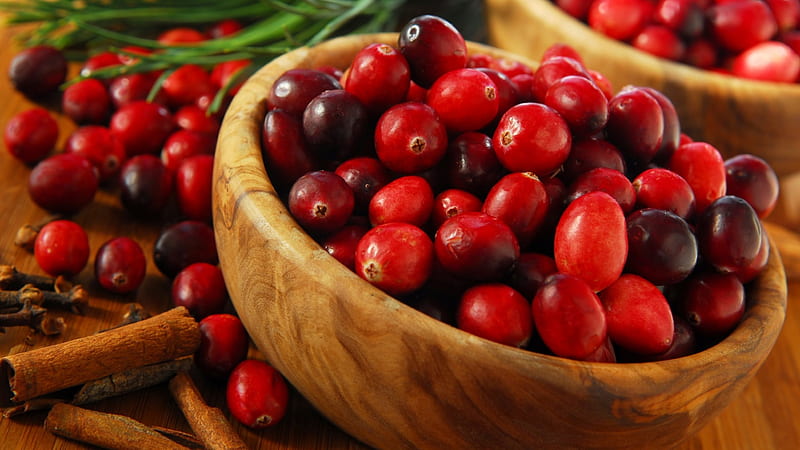 Cranberries fruit, red, delicious, food, fruits, HD wallpaper