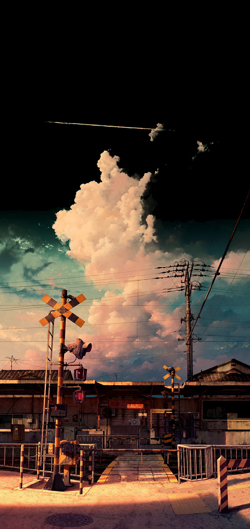Train station , cloud, drawing, HD phone wallpaper